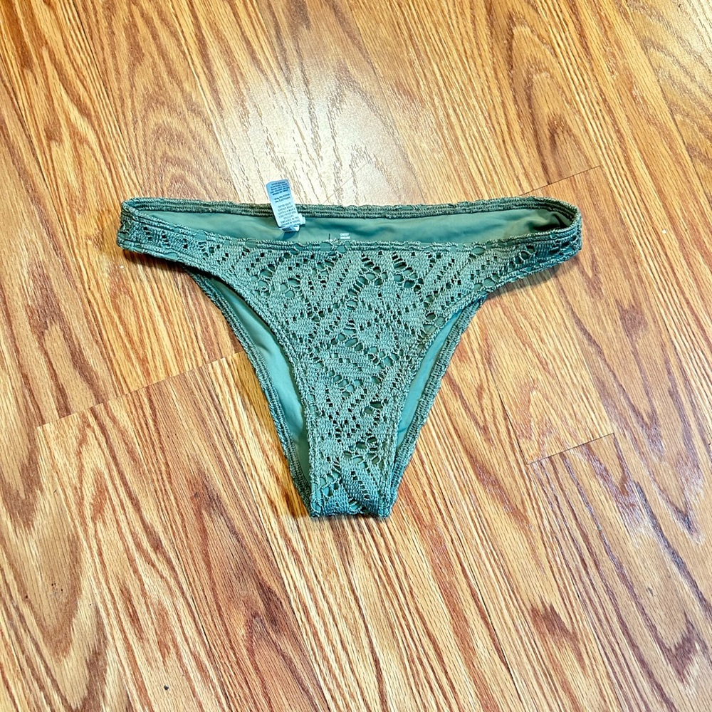 Green Crochet Aerie Bikini Bottoms